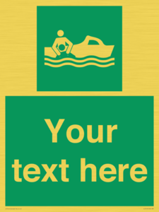 Custom sign safe condition Rescue boat